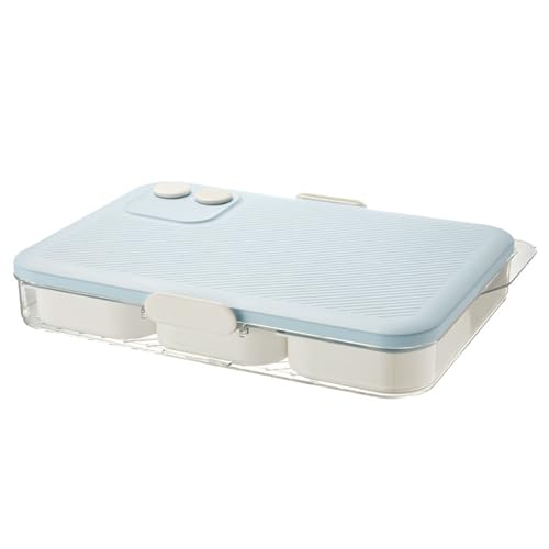 LLINthy Contenedor versátil de almacenamiento de alimentos con tapa para congelador, con compartimento individual/doble