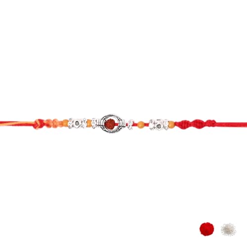 Image of I Jewels Design Rakhi With Roli Chawal & Rakshabandhan Card For Bro /Brother /Bhai