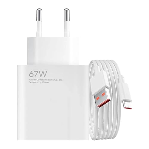 XIAOMI 67W HyperCharge Combo (Type A)   Cargador de 67W, Puerto USB, Cable USB C, identificación Inteligente de Dispositivos, Blanco (Versión ES)