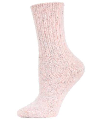 Image of MeMoi Women's Solid Plush Fuzzy Warm Crew Sock