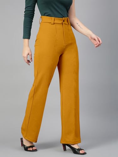 Image of Mehrang Trousers for Women, Formal Pants for Women, Straight Fit Pants
