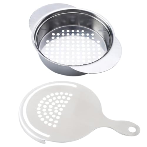 MOLUCKFU 1 セット 2個 缶 フィルター ザル ストレーナー キッチン ガジェット キッチン 消耗品 缶 ストレーナー ハンドル付き 缶 水切り 缶 ザル ツナ ストレーナー ステンレス