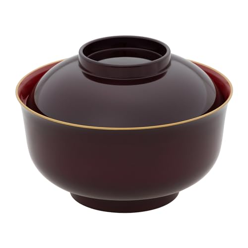 山中塗り 雑煮碗 汁椀 蓋付き 大きめ レンジ羽反 溜渕金塗 500ml 電子レンジ対応 食洗器対応 和食器 山中漆器 伝統工芸 日本製 yam005