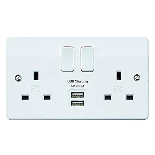 MK K2744WHI 2 A MK 2G DP S/S 2 Port USB Charger, 5 V, White (Pack of 10)