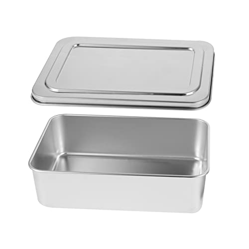 BRIGHTFUFU Box Covered Stainless Steel Bakeware Baking Pan with Lid for Bread, Cake, and More