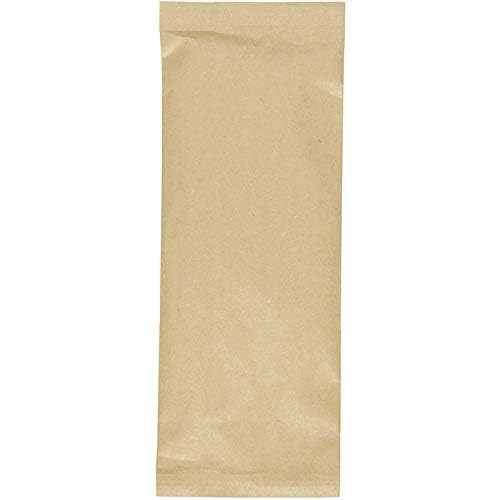 6" x 6" Individually Bagged Kraft Napkin with Wood Cutlery, 500 ct