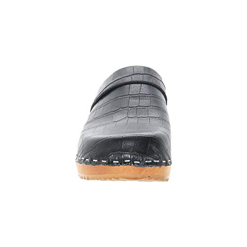 Image of Bjork Maja Wood Open Back Leather Clogs