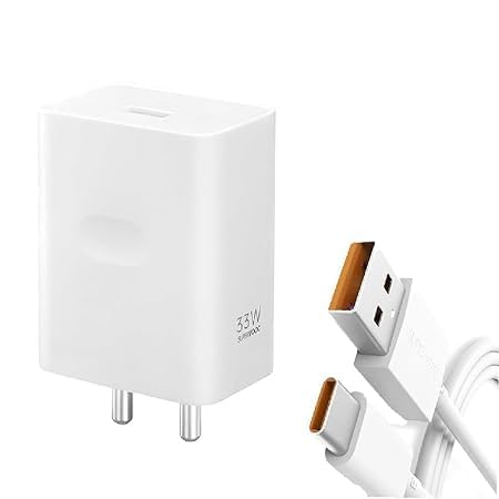 Image of Original 33W SuperVOOC Fast Charger Adapter with Type C Cable for realme GT Neo 3, GT 2 Pro, GT Neo 2, X50 Pro, X7 Pro, 9 Pro+, 10 Pro+, 11 Pro, 11 Pro+ (33w Adapter & Cable) (DEC115)