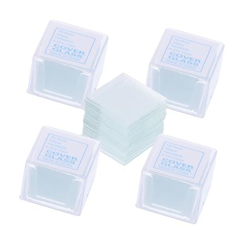 Garneck Microscope Slides 500pcs Cover Slips Square Glass Covers Lab Student Microscopy