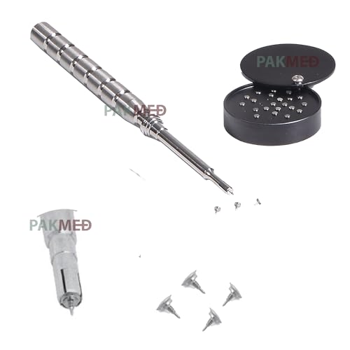 MEDESA Dental Implant Bone Tack Kit For Fixation of Membranes Mesh and Dental Dressings with Tack Applicator, 23 Screws (3mm Legth & 2.5mm Head)