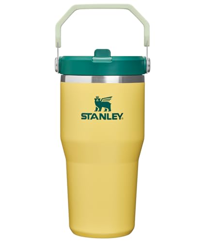 Image of STANLEY IceFlow 2.0 Flip Straw Tumbler with Handle 20 oz | Twist On Lid and Flip Up Straw | Leak Resistant Water Bottle | Insulated Stainless Steel | BPA-Free | Daffodil Emerald