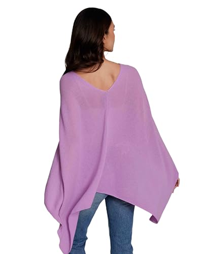 Cashmere -100% Cashmere Draped Dress Topper Poncho (Riviera/Purple)2