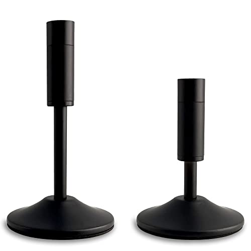 Matte Black Candlestick Holders Set of 2 for Taper Candles Elegant Candle Holders for Wedding Dinning Party or Home Decoration Fits 085 inch Slim CandleLed Candles