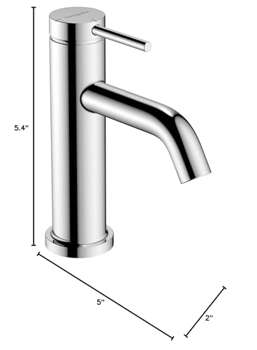hansgrohe Tecturis S -Handle -Hole 5-inch Tall Bathroom Sink Faucet in Chrome, 73302001 thumbnail 3