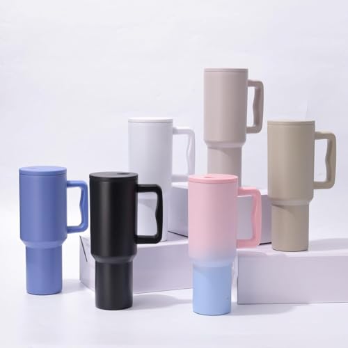 Image of Tumbler with lid and Straw 1200ML Cup Stainless Steel Vacuum Insulated Tumbler for Water, Iced Tea or Coffee 1.2L Office Gym Travelling (Rose Custome)