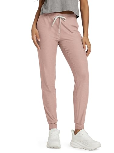 ODODOS Women's Performance Joggers - Ultra Soft odSTRATUM Tech Sweatpants - 27.5' Mid Rise Pants with Pockets, Rose Pink Heather, Large