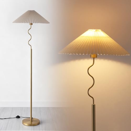 YJSQOEOE Modern Floor Lamp with 3 Color Temperatures, Foot Switch Standing Lamps for Living...