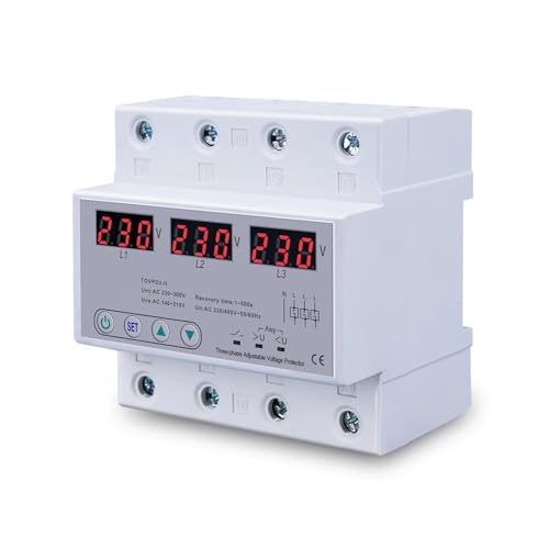 Voltmètre triphasé protecteur réglable surtension sous-tension réinitialisé 380V - 4