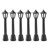 NUOBESTY Mini Street Light Model 6 Pcs Set 3.15 Inch Plastic Lamp Posts for Dollhouse Mini Village Garden Path Decoration and Kids Play Accessories