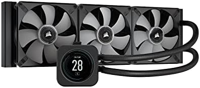 CORSAIR iCUE H150i Elite LCD Display Liquid CPU Cooler-Custom IPS LCD Screen-48 Dynamic RGB LEDs-120mm Fans-360mm Radiator-Commander CORE Smart Lighting Controller