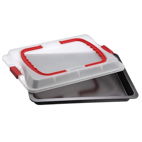 MGE - Roasting Baking Tin Tray with Lid - Non Stick Roasting Oven Baking Tin Tray - Roasting Pan - Carbon Steel - 36 x 23 cm