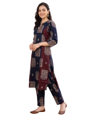 Image of INDO ERA Women Pure Cotton Kurta Palazzo Set | Printed Kurta with Palazzo Pants | Summer Friendly, Office Wear Co-Ord Set | Co Ord Set For Women Stylish