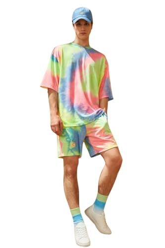 Image of DHRUVI TRENDZ Unisex Co Ord Set | Trendy Night Dress | T Shirt and Short Set Combo Lounge | Stylish Summer Travel Wear | Matching Two-Piece for Vacation