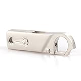 HengQiang 64G Dual USB Flash Drive with Type-C 3.1 + USB 3.0 Rotational Mini Metal Memory Expansion Stick (Metal Silver)