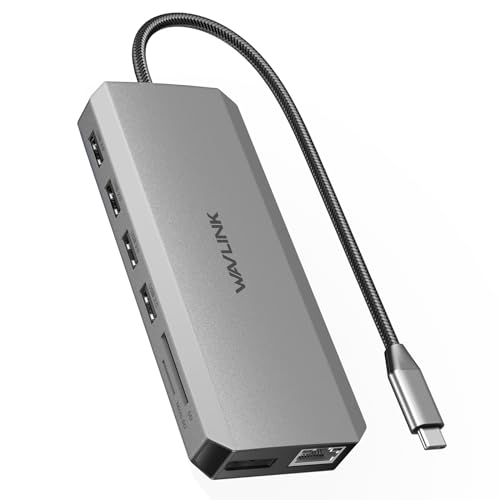 Estación de acoplamiento USB C dual HDMI WAVLINK con Ethernet y carga PD de 87W para laptops XPS
