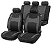 Produktbild Walser Auto-Sitzbezug Fairmont, Universal-Sitzbezug Komplett-Set, PKW-Sitzbezüge, 2 Vordersitzbezüge, 1 Rücksitzbankbezug schwarz/grau