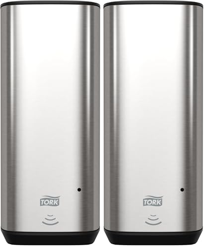 Image of Tork Intuition Sensor Skincare Dispenser Stainless Steel S4, for Hand Soap and Hand Sanitizer, Image Range, 466101 (Pack of 2)