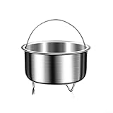 Vaporizador de pies resistente al agua para cocina doméstica, fabricado con acero inoxidable resistente, adecuado para cocinar verduras al vapor, arroz, huevos y carne con mango de fácil elevación (B)