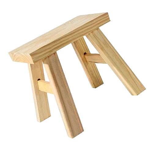 Alipis Retro Style Long Wooden Stool Boys and Girls's Bathroom Kitchen Step Stool Safe
