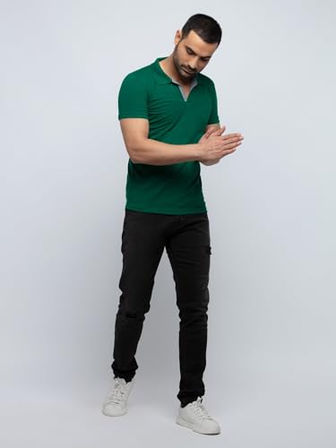 Image of Status Quo Men's Polo T-Shirt | Rich Cotton Blend | Slim Fit | All Day Comfort | Contrast Inner Placket | Polo Collar