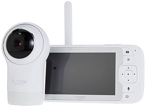 Hubble Nursery Pal Glow+ 5 Inch Video Baby Monitor with Night Light, Remote Pan, Tilt and Zoom, Room Temperature Sensor