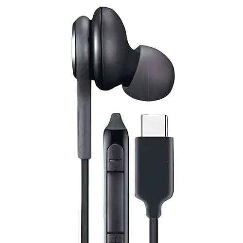 Image of GZT BASS-C Type C Wired Earphone with Powerful HD Mic for Clear Sound, in-Line Volume Controller & Noise Cancellation Compatible with All Android & iOS Devices with CType Jack- White