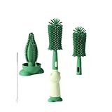 Alofoly Silicone Bottle Brush Kit, 3-in-1 Multipurpose Cleaning Kit, Detachable and Assembly Design, with Cup Brush and Nipple Brush for Better Cleaning of Baby Bottles.
