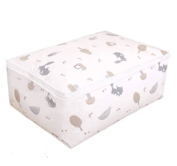 Cover with Zippered Closure Under-Bed Quilt Clothes Storage Bag with Zipper Closure Rectangular Blanket Cover Large 70 x 50 x 25 cm (1pcs)