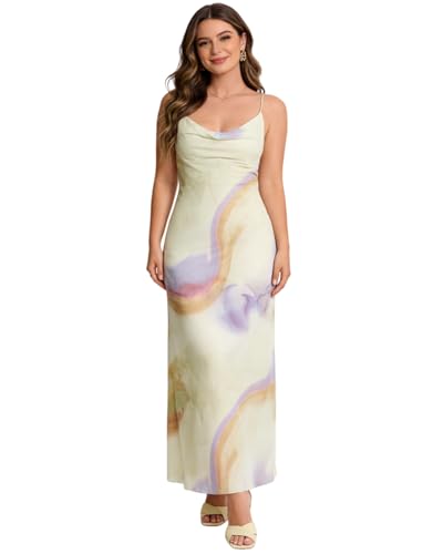 Image of Women's Sexy Sleeveless Tulle Leopard Print Maxi Dress - Elegant Spaghetti Strap Backless Party Dress