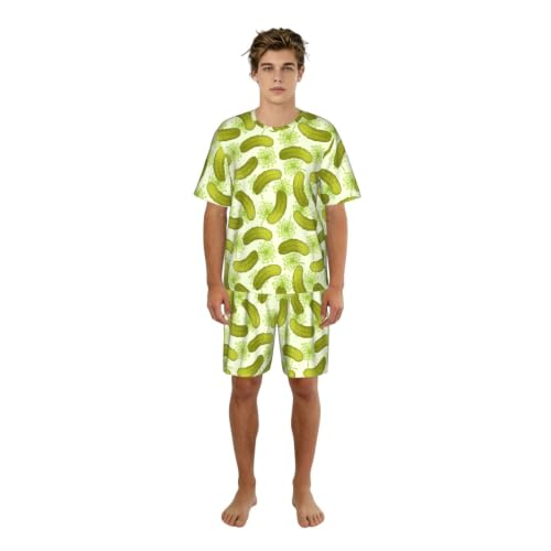 Pyjama court doux Sushi Dill Pickles pour homme avec tissu stretch haute élasticité