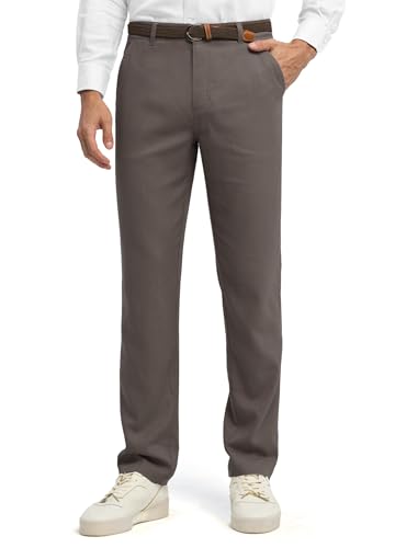 Image of Willit Men's Linen Pants Casual Linen Dress Pants Beach Summer Lightweight Trousers 28 inch 30 inch 32 inch