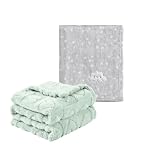 CREVENT 2 Mantas de bebé de 75 cm x 100 cm, acogedoras, esponjosas y cálidas para bebés, Ropa de Cama para Cuna, Cochecito, Nube Gris + Sherpa Verde