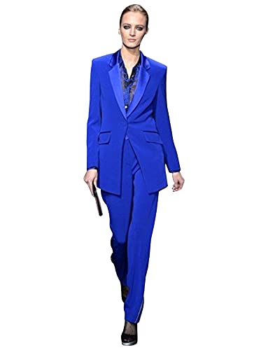 Costume à revers échancré pour femme veste un bouton et pantalon de travail