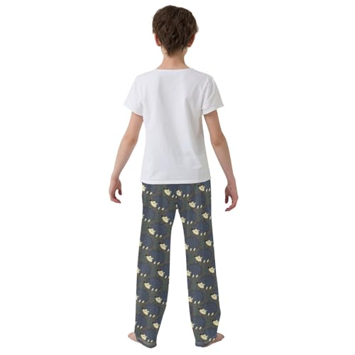 ZZXXB Cute Hedgehog Pattern Boys Long Pants Soft Trousers Elastic Waist Kids Lounge Bottoms with Pockets S-XL3