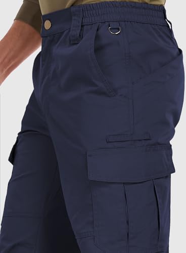Image of Mens Cargo Work Pants Durable Ripstop Tactical Pants with 7 Pockets Outdoor Water Resistant Hiking Woking Construction Pants