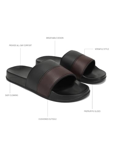 Image of hummel CAMP MEN COLOUR BLOCK SLIDERS Comfortable Cushioned Sole Arch Support Durable Lightweight Flexible Trendy Style Flip flops and Slippers Slides for Men Daily use Chappal