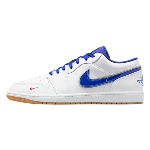 Air Jordan 1 Low SE Men's Shoes (White/Old Royal/Gum Yellow/University Red) Size 11