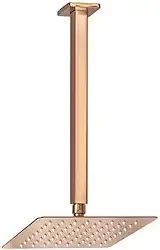 Ducha Chuveiro 20x20 De Teto Inox Com Braço 30 Cm Rose Gold