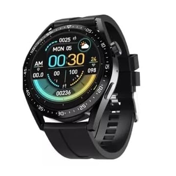 Relogio Smartwatch HW 28 Com NFC Resistente a Água Unissex Redondo Carregamento por Indução Bluetooth Assistente de Voz