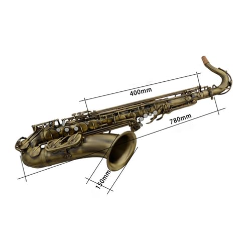 Instrument Muzyczny Profesjonalny Niebieski Szczotkowany Antyczny Koncertowy Saksofon Tenorowy B-dur Saksofon